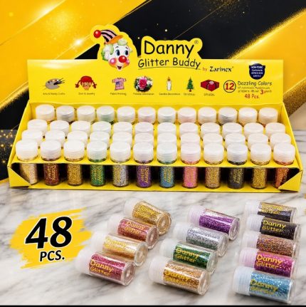 Danny's Glitter Buddy 12,24,36,48 Pcs Glitter Bottles Multi Colour Glitters