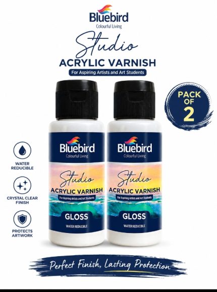 Blue Bird Studio Acrylic Varnish Gloss - 100 Ml Bottle (Pack Of 2 Gloss )